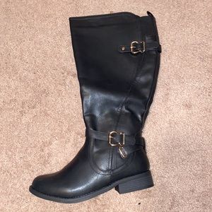 Wander through aspen wide calf black boot